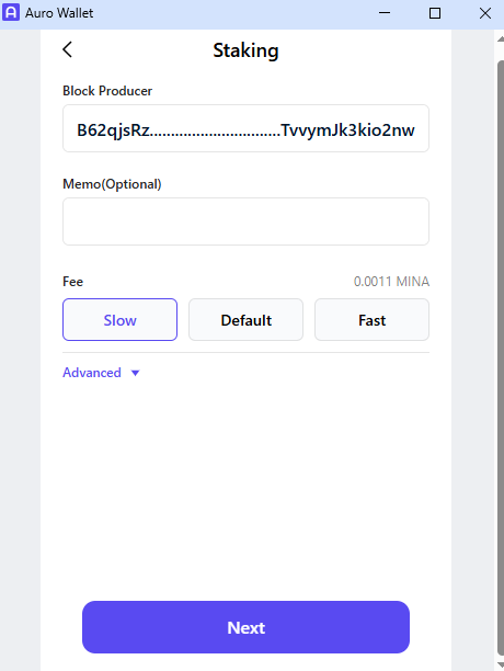 Auro Wallet Staking