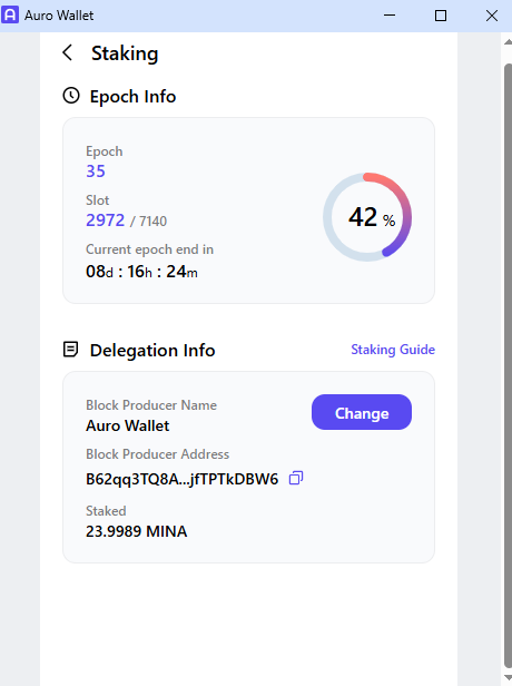 Auro Wallet Staking