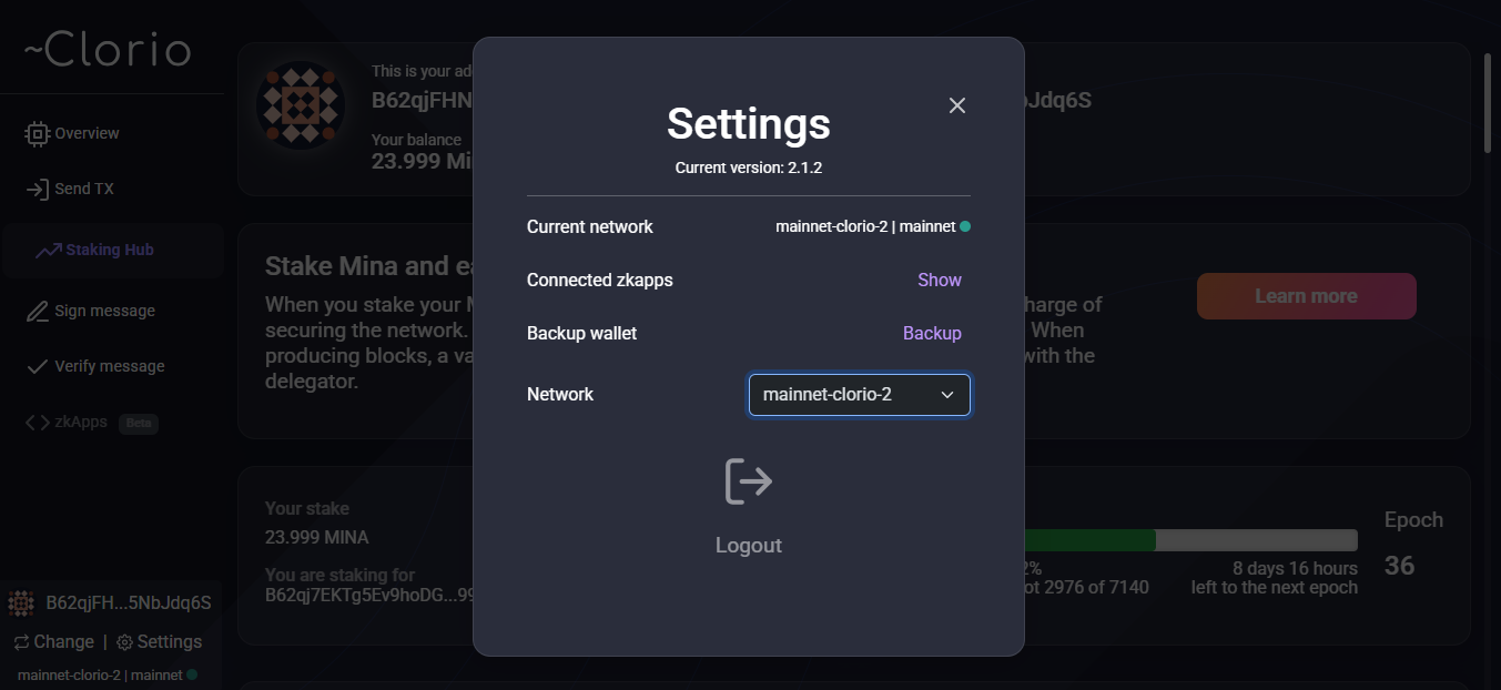 Clorio Wallet Delegation