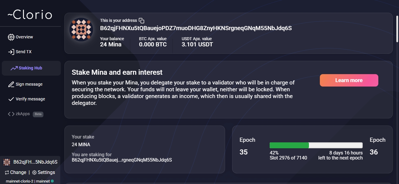 Clorio Wallet Delegation